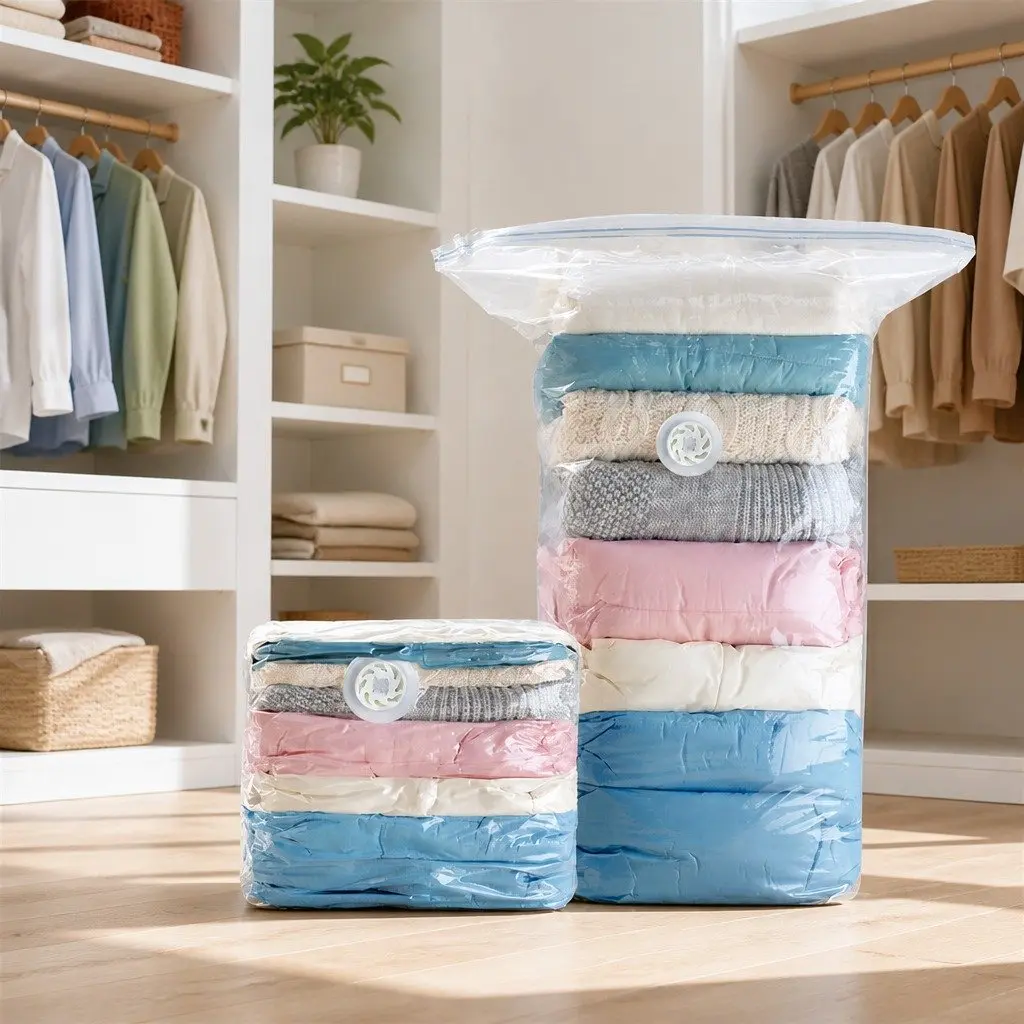 Vacuum Compression Storage Bag PA PE Material S Size White