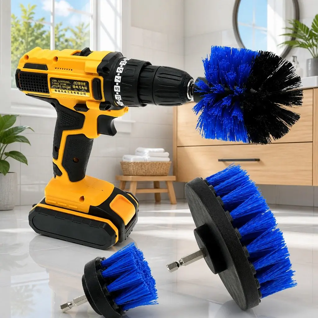 Electric Drill Brush Head Set Nylon 2 3.5 4 Inch Blue
