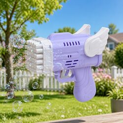 42 Hole Angel Wing Bubble Blowing Gun Automatic Launcher Toy Purple