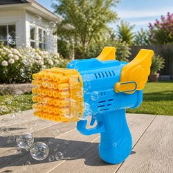 Automatic Bubble Blowing Gun 42 Hole Angel Wing Launcher Toy for Kids Outdoor