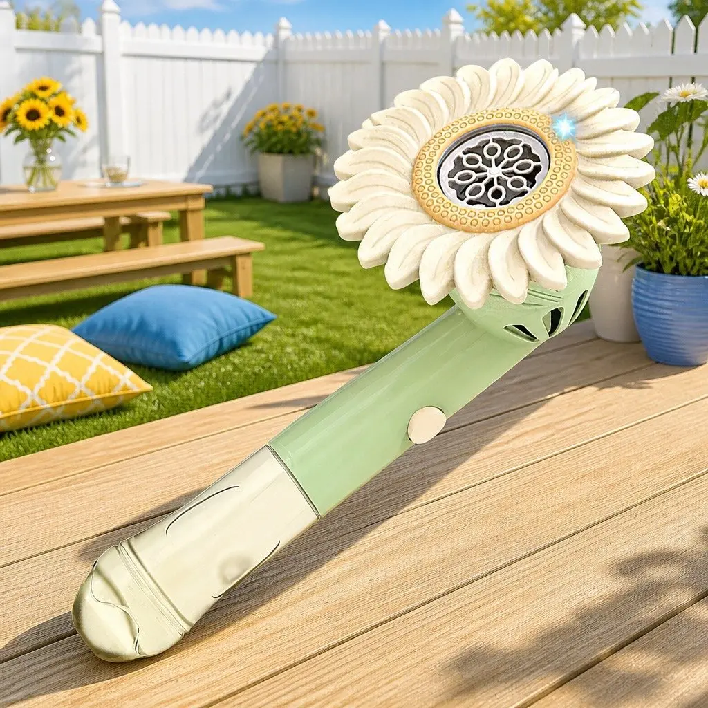 Bubble Toy ABS 32.8cm x 14.6cm Green Handheld Bubble Machine Sunflower Outdoor Fun