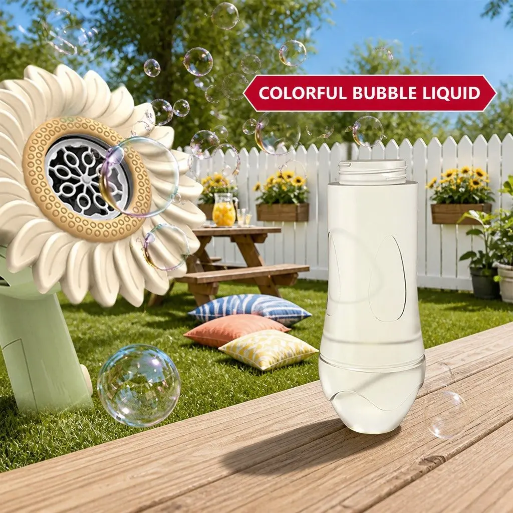 Bubble Toy ABS 32.8cm x 14.6cm Green Handheld Bubble Machine Sunflower Outdoor Fun
