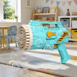 Handheld Bubble Gun Machine with 69 Holes for Kids