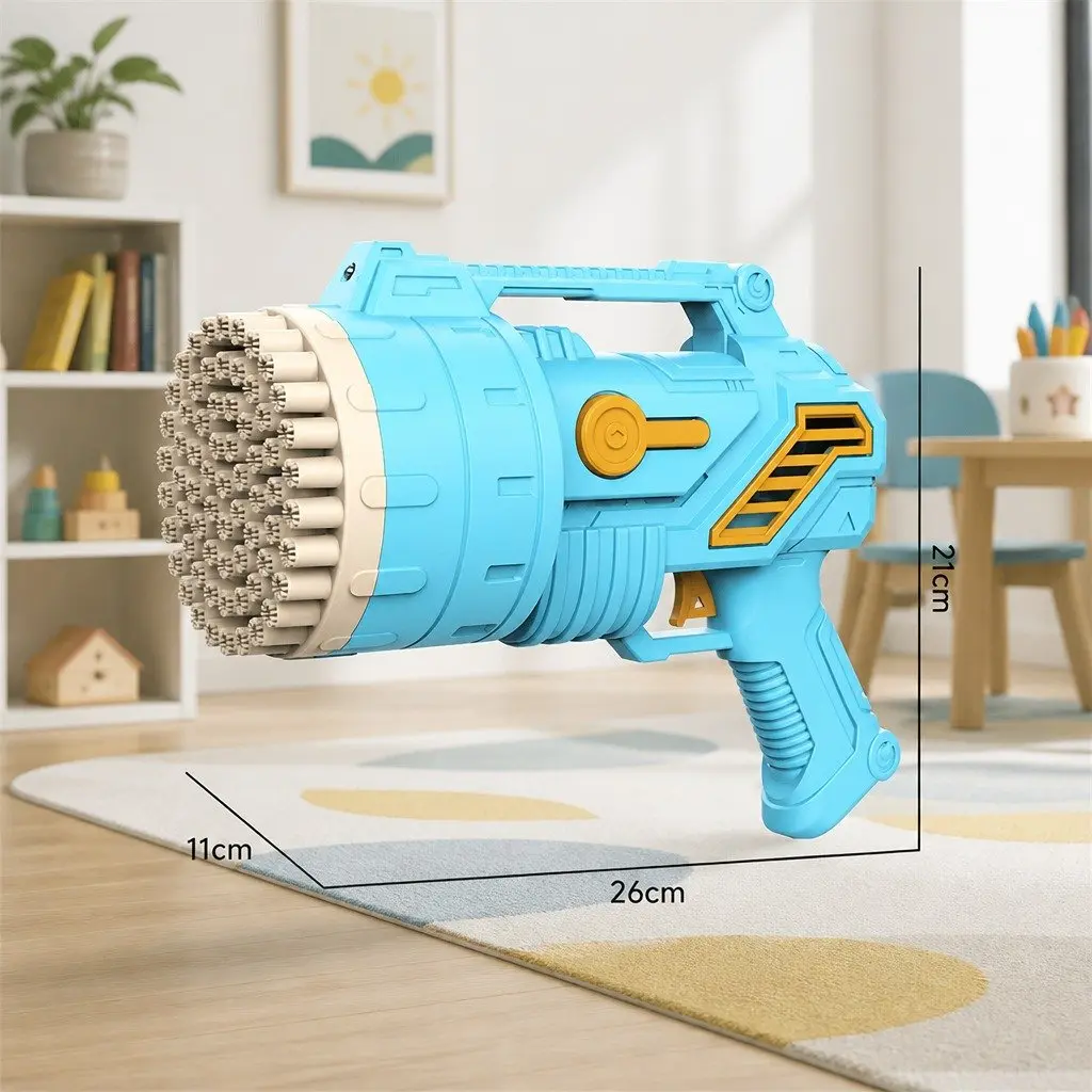 Bubble Gun Toy Plastic Blue 69 Holes