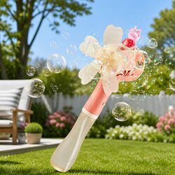 Electric Pink Bubble Machine Toy with Light and Music