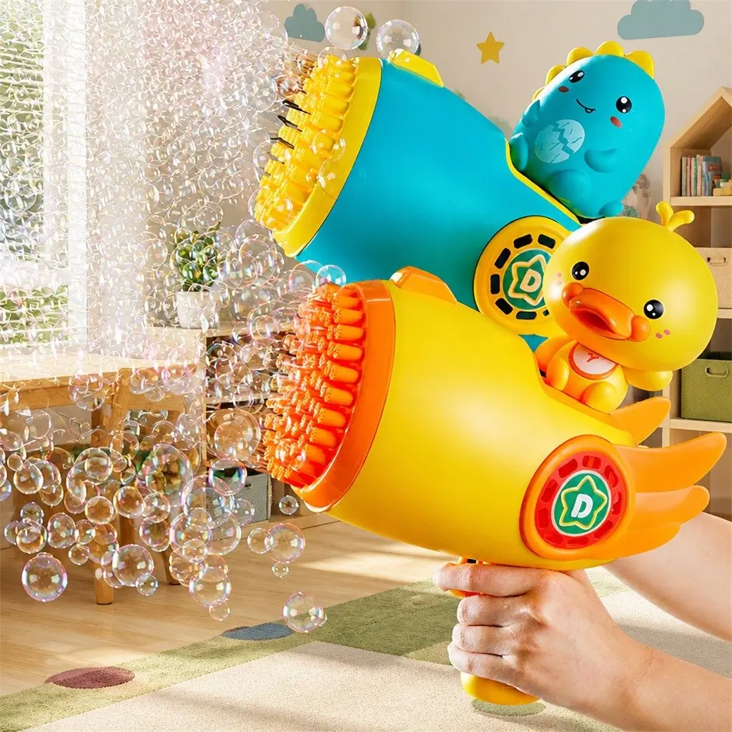 Bubble Toy ABS 24x14.8x24cm Green Automatic 69-Hole Cartoon Machine