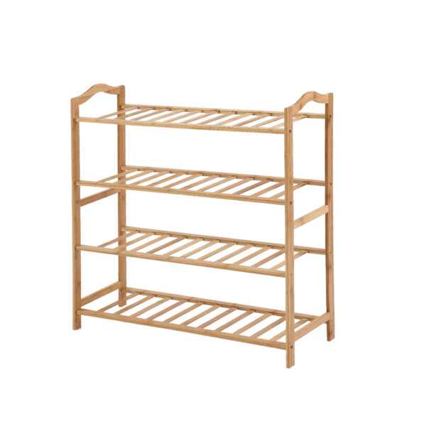 Aplusliving-Natural Bamboo Shoe Rack Storage Organizer 80cm Wide Eco-Friendly Durable with P