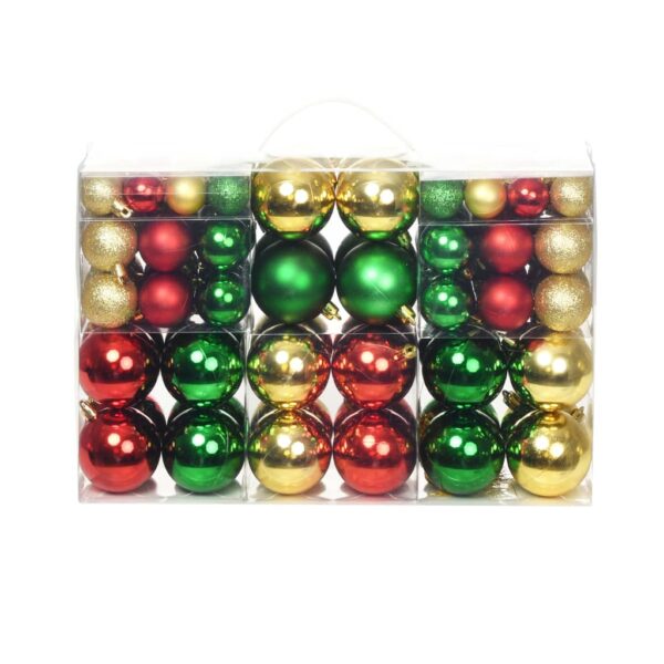 Aplusliving-Shatterproof Christmas Baubles Set Festive Tree Decorations Red Gold Green Mix