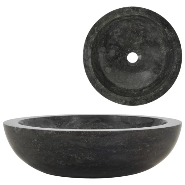 Aplusliving-Handcrafted Black Marble Sink Rectangular Natural Stone Bathroom Basin Rustic