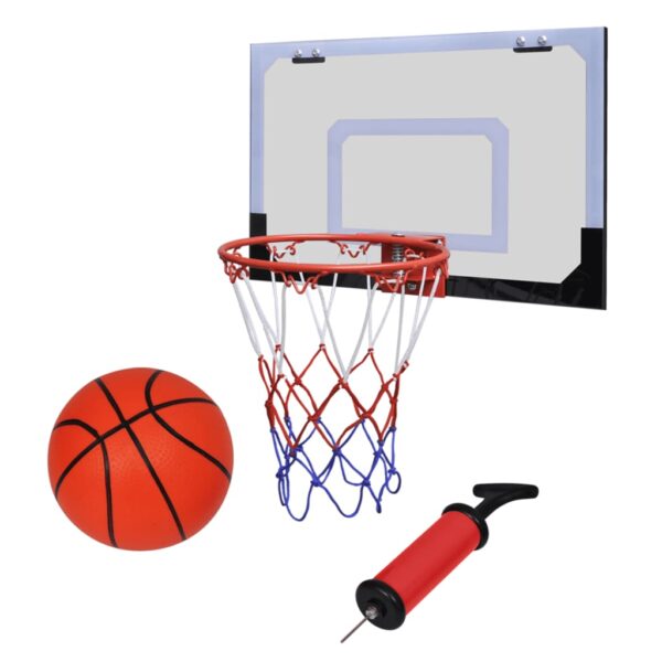 Aplusliving-Indoor Mini Basketball Hoop Set with Ball Pump Door Mount Durable Polyester Net