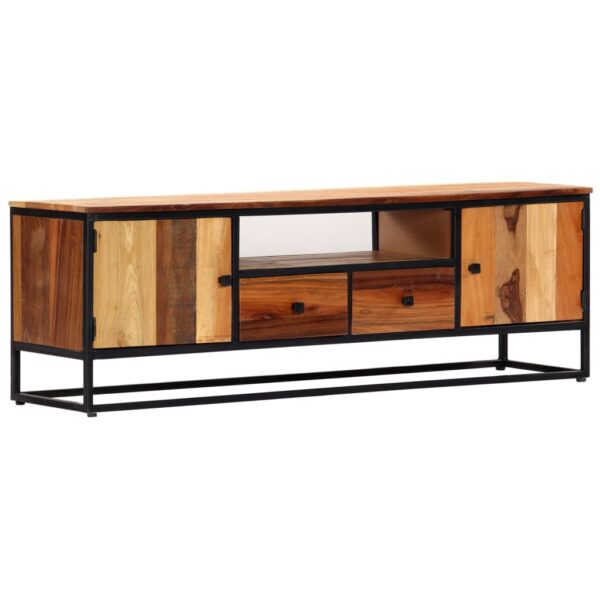 Aplusliving-Vintage  Solid Reclaimed Wood Media Console with Steel Frame Storage