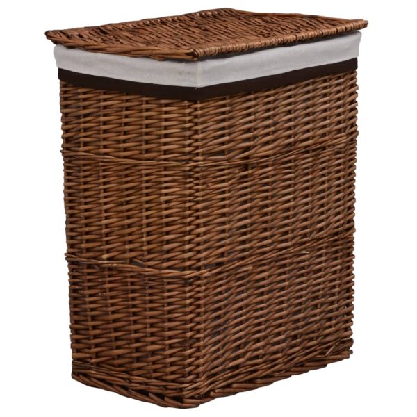 Aplusliving-Laundry Basket Brown Willow Classic Design Sturdy Durable Ample Space Rustic Cha