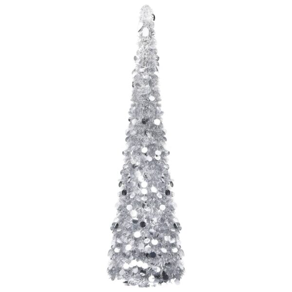 Aplusliving-Artificial Pop-Up Christmas Tree in Silver  180 cm Tall  PET Material  Indoor an