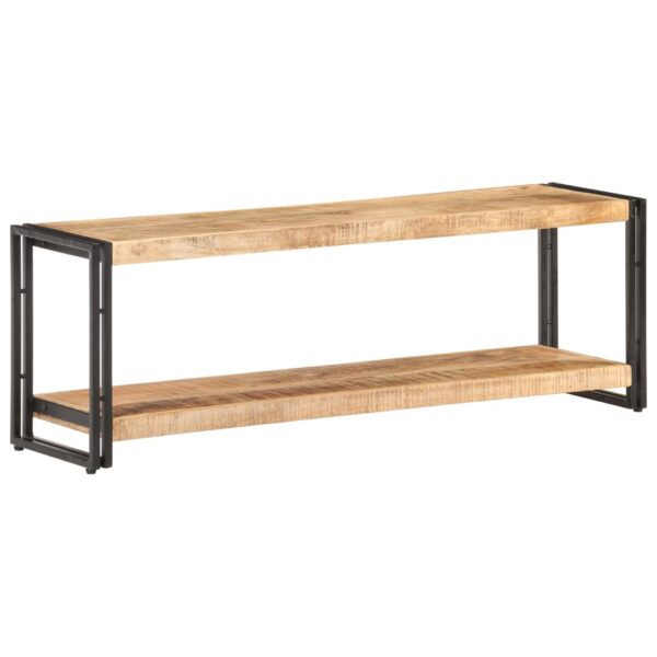 Aplusliving-Industrial  Rough Mango Wood TV Cabinet with Storage Shelf for Living Room Bedro