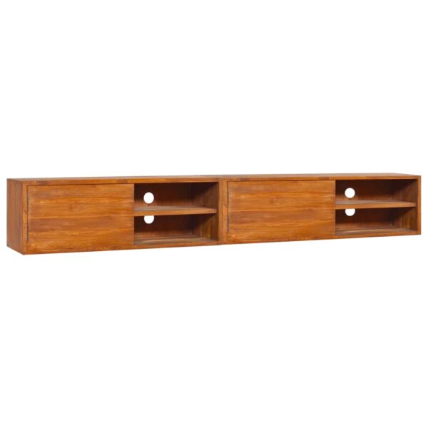 Aplusliving-Solid Teak Wood Wall-Mounted TV Cabinet Colonial  Smooth Finish Storage