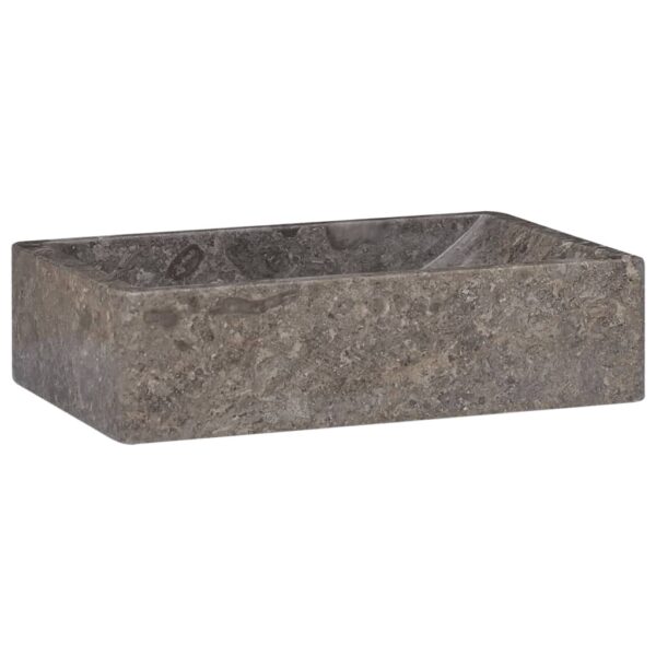 Aplusliving-Chic High Gloss Grey Marble Bathroom Sink Handmade Elegant Wash Basin