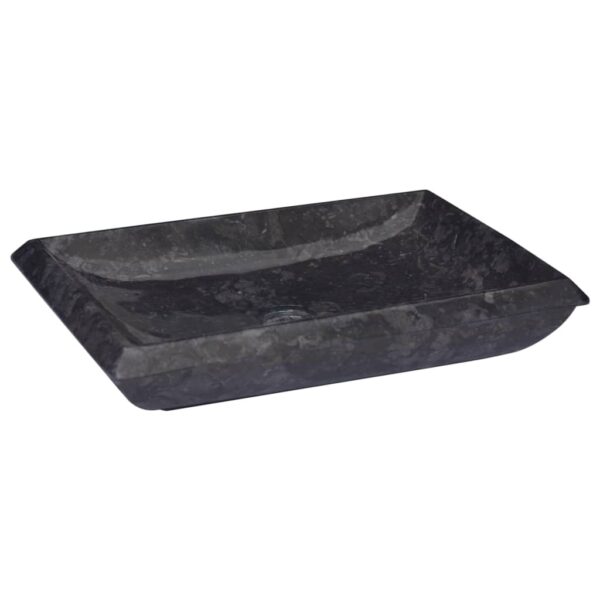 Aplusliving-Chic Black Marble Bathroom Vessel Sink Handmade Elegant Wash Basin Easy Clean