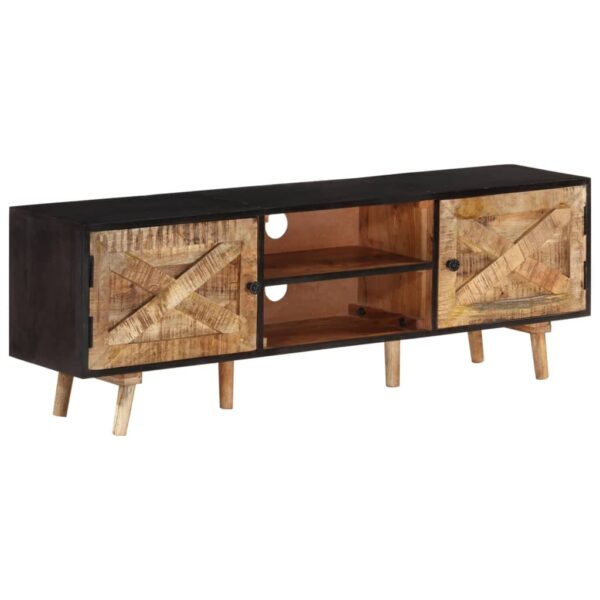 Aplusliving-Rough Mango and Solid Acacia Wood TV Cabinet - Ample Storage  Polished  Painted