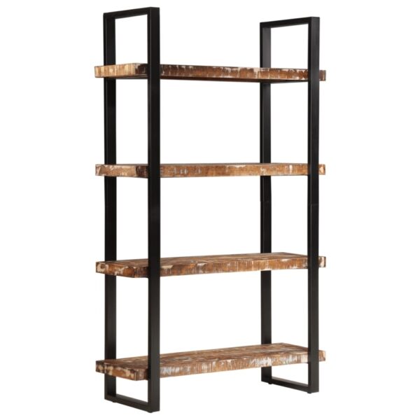 Aplusliving-Bookcase 4-Tier 110x40x180 cm Solid Wood Reclaimed Iron Multicolour Black Shelve