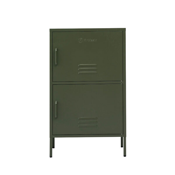 Aplusliving-Modern Green Metal Buffet Sideboard Storage Cabinet with Shelves