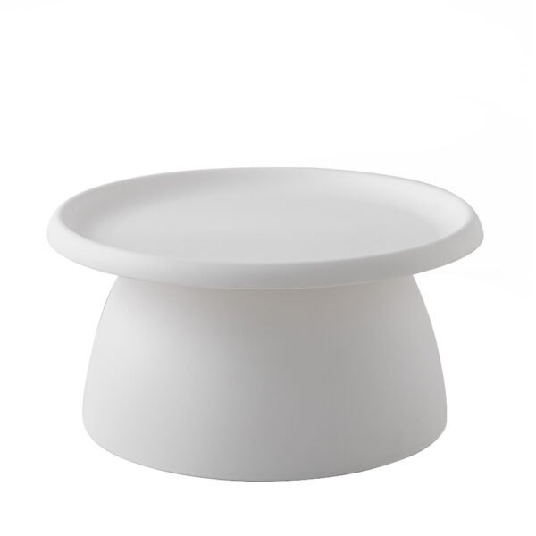 Aplusliving-Modern Round Coffee Table 71cm White Plastic Pedestal Base Easy Clean Chic