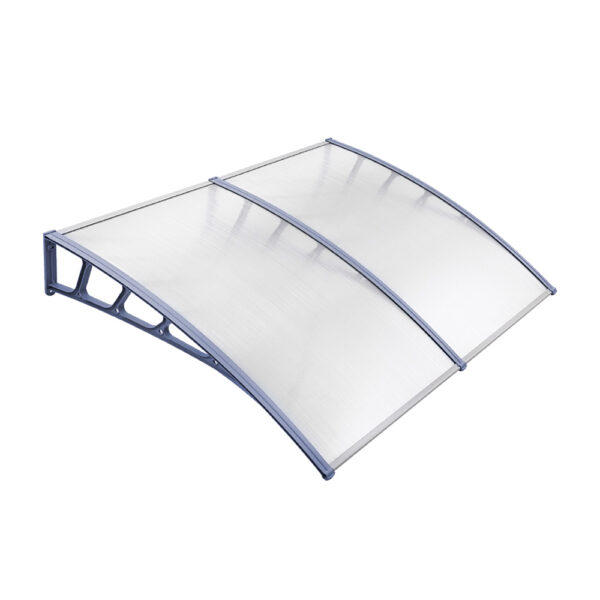 Aplusliving-Outdoor Patio Awning Sun Rain Shield 1.5x2m Polycarbonate Canopy DIY Kit