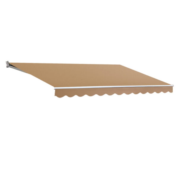 Aplusliving-Retractable Folding Arm Awning Manual Sunshade 2.5Mx2M Beige UV-Resistant Outdoo