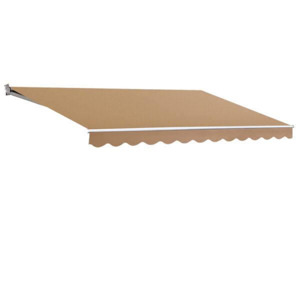 Aplusliving-4x3M Beige Retractable Awning Canopy Outdoor UV Waterproof Patio Shade + Crank