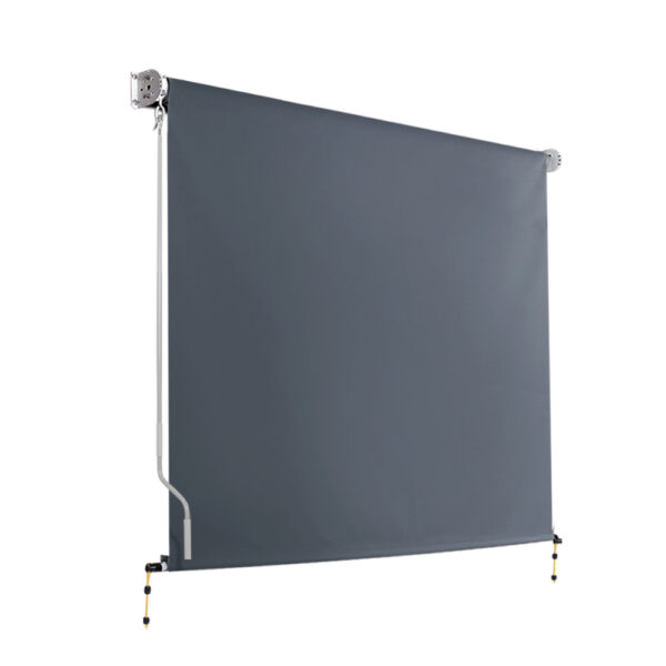 Aplusliving-Retractable Outdoor Privacy Blind 2.4x2.5M UV Resistant Hand Crank Awning