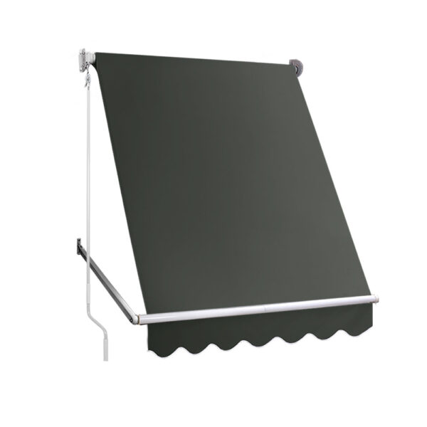 Aplusliving-Retractable Outdoor Awning 1.5x2.1M UV Resistant Polyester Canopy Patio Shade