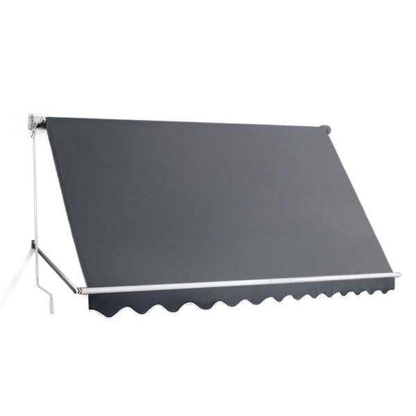 Aplusliving-Outdoor Retractable Awning 3.1x2.1M UV Resistant Patio Sun Shade Canopy Grey