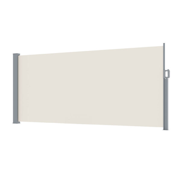 Aplusliving-Retractable Side Awning Cream 1.4x3m UV Resistant Easy Install Privacy