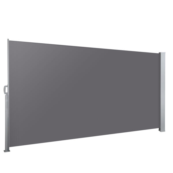 Aplusliving-Retractable Outdoor Sun Shade Awning 1.4x3M UV Resistant Privacy Screen Grey