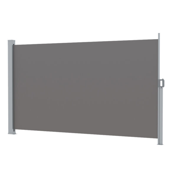 Aplusliving-Retractable Outdoor Sun Shade Privacy Screen 1.8x3M UV Resistant Grey Awning