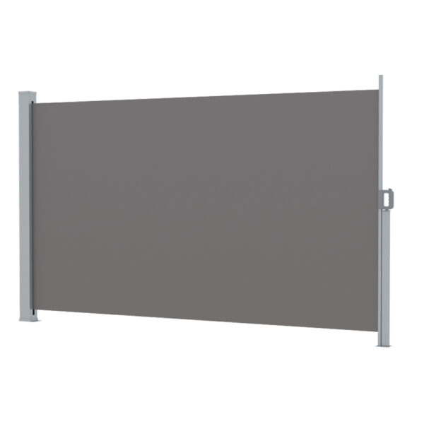 Aplusliving-UV Resistant Retractable Side Awning 2x3M Outdoor Privacy Screen Grey