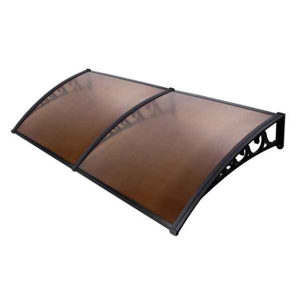 Aplusliving-Outdoor Awning Canopy Sun Shield 1x2.4m UV Rain Resistant Brown DIY Patio Cover