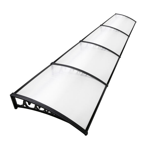 Aplusliving-UV Rain Resistant Door Window Awning Canopy Transparent 1x4m Sun Shield DIY