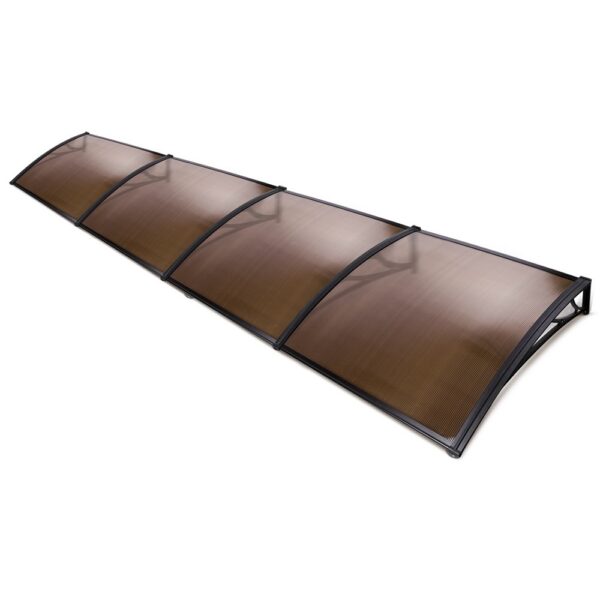 Aplusliving-UV Rain Resistant Door Window Awning Canopy Sun Shield 1x4m DIY Patio Cover