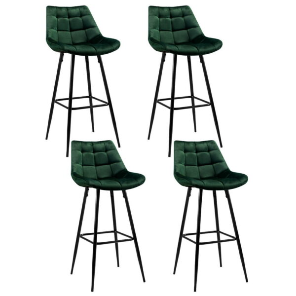 Aplusliving-Bar Stool Green Velvet 76cm Height Modern Chic Comfortable Stylish