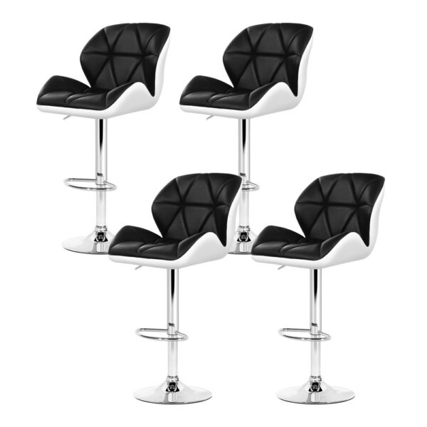 Aplusliving-Bar Stool Two Tone Black White Adjustable Height Comfortable Swivel