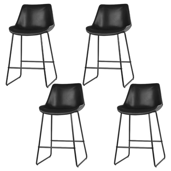 Aplusliving-Bar Stools Black 70cm Set of 4 Comfortable Stylish Durable Easy Clean