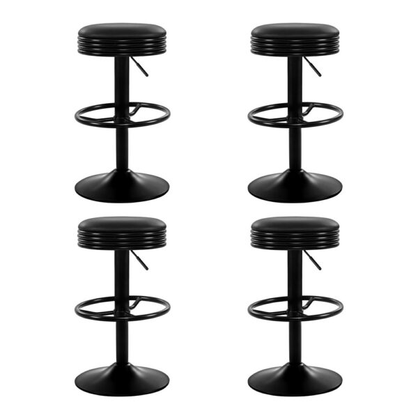 Aplusliving-Bar Stool Black 59-81cm PU Leather Swivel Comfortable Modern Design