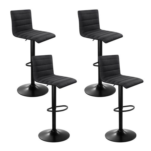 Aplusliving-4x Adjustable Swivel Bar Stools High Density Foam Black Gas Lift Footrest