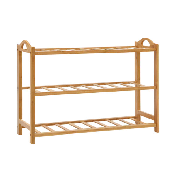 Aplusliving-3 Tier Bamboo Shoe Rack Storage Organizer Wooden Shelf Stand for 15 Pairs