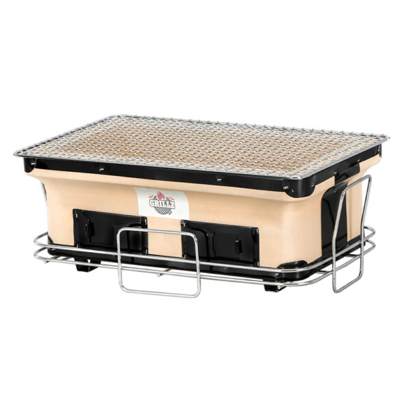 Aplusliving-Ceramic Hibachi BBQ Grill Smoker Portable Charcoal Japanese Tabletop Barbecue