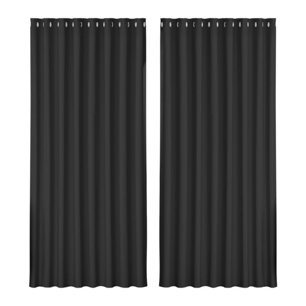 Aplusliving-Blackout Thermal Insulated Curtains 300x230cm Eyelet Noise Reduction 2 Panels