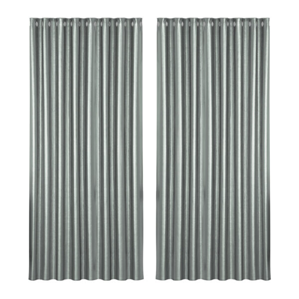 Aplusliving-2x Grey Blackout Curtains Thermal Insulated Eyelet 300x230cm Noise Reduction