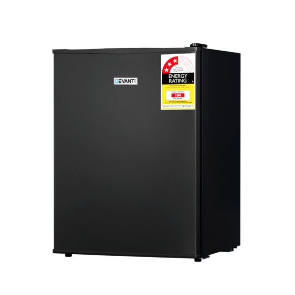 Aplusliving-70L Mini Bar Fridge Black Twin Zone Chiller Energy Efficient Quiet Compact