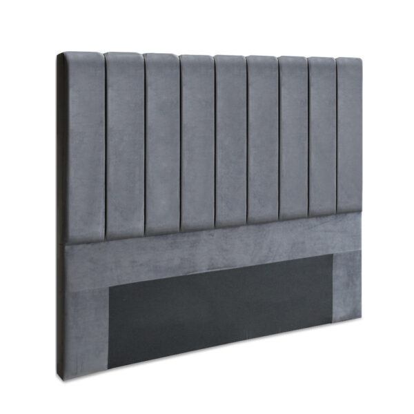 Aplusliving-Queen Size Velvet Bed Headboard Luxurious Grey Padded Comfort 153cm x 120cm