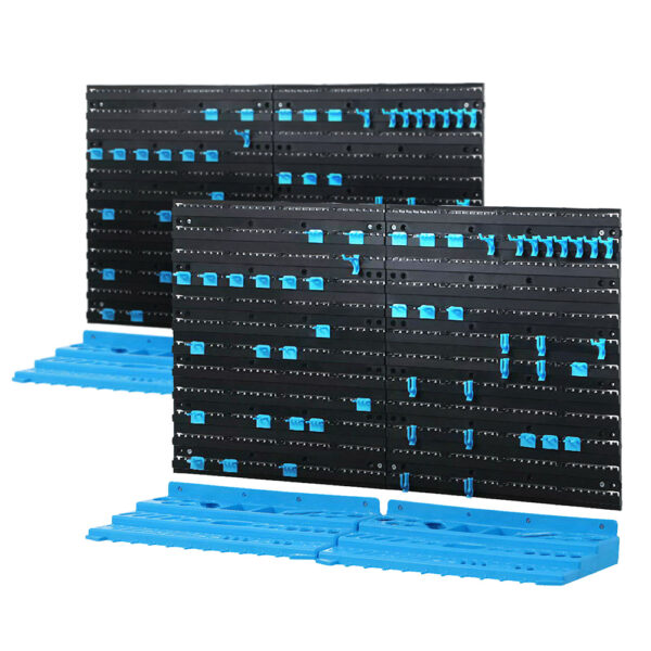 Aplusliving-tool storage rack  garage organizer  peg board  4 shelves  blue  adjustable